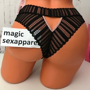 VS XS S M L XL LUXE SATIN CUT OUT TANGA V PANTY